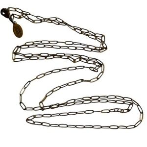 Amano Studio Necklace Paper Clip chain bronze metal thin long 30"L‎